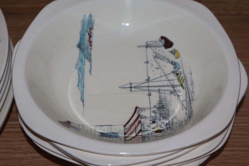 A Midwinter Riviera pattern part dinner service